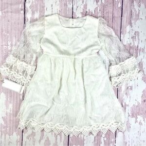 Elegant White Lace Kids Dress